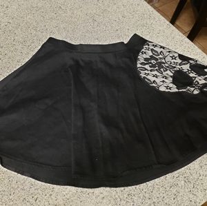 Black Skater Skirt with skull design
